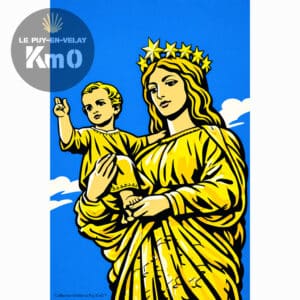 souvenir du Puy-en-Velay vierge jaune